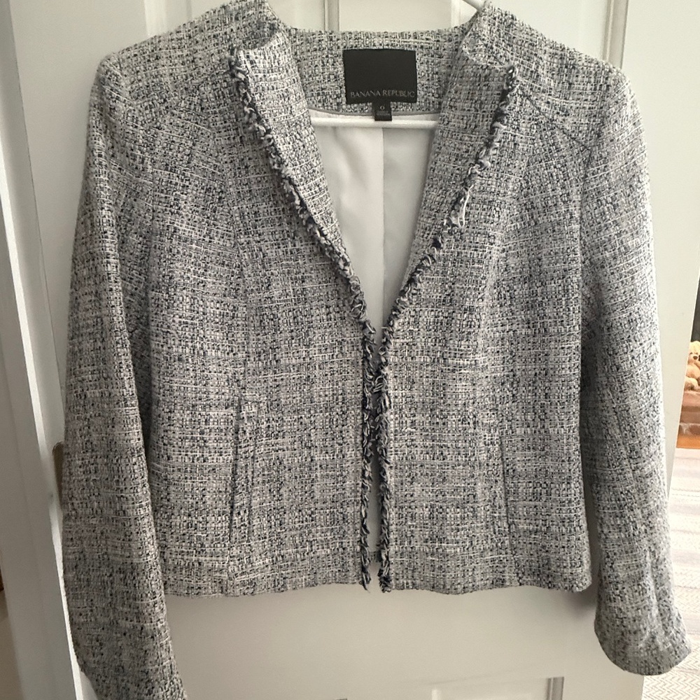 Banana Republic Gray Tweed Blazer